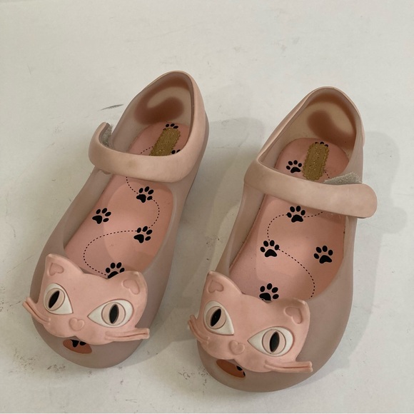 Mini Melissa Other - Mini Melissa Ultragirl II Kitty Cat Mary Jane Ballet Flats Light Pink Jelly 10